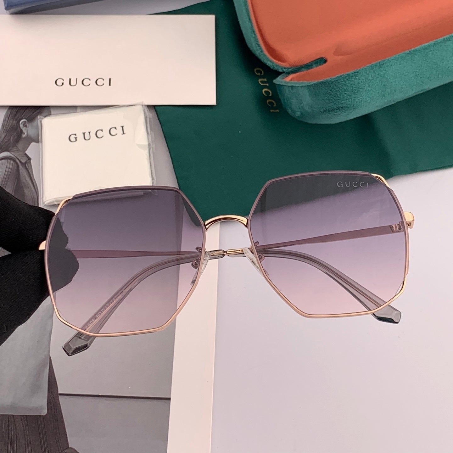 GUCCI SPECIALIZED FIT ROUND FRAME SUNGLASSES 8660 IN METAL