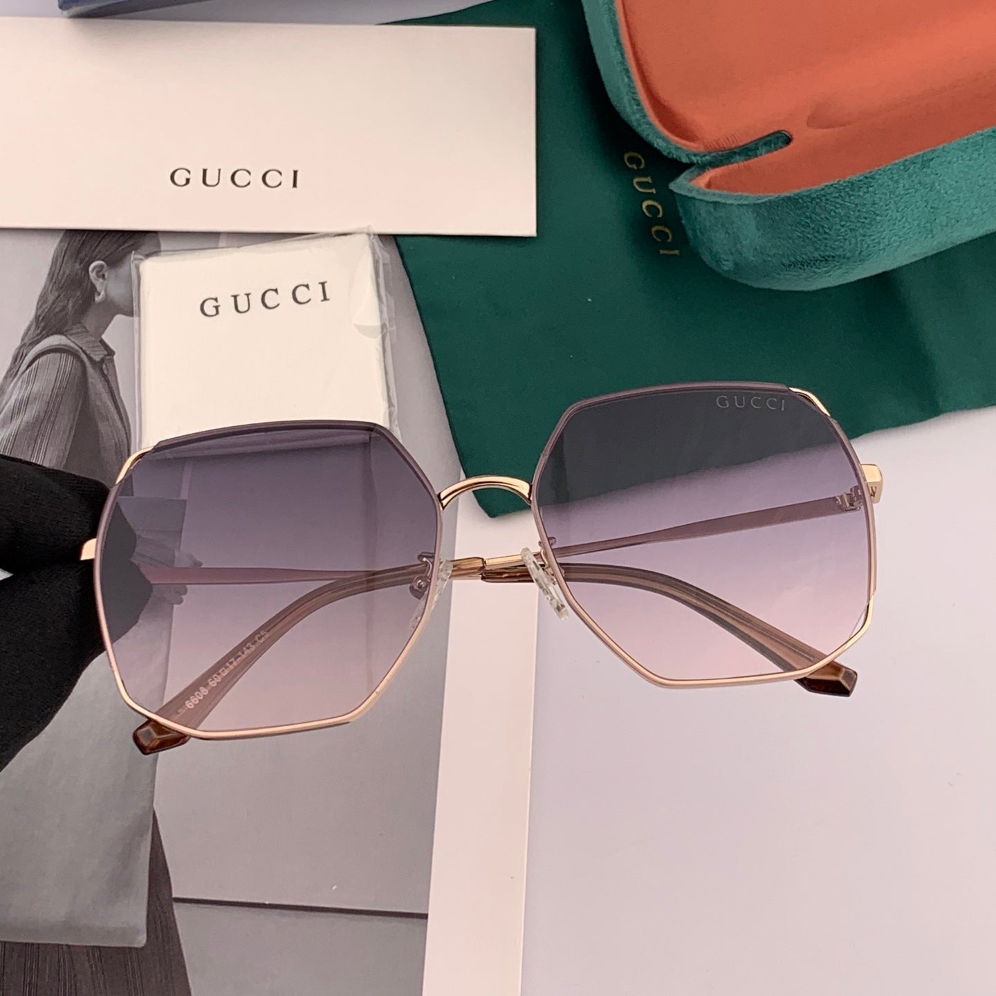 GUCCI SPECIALIZED FIT ROUND FRAME SUNGLASSES 8660 IN METAL