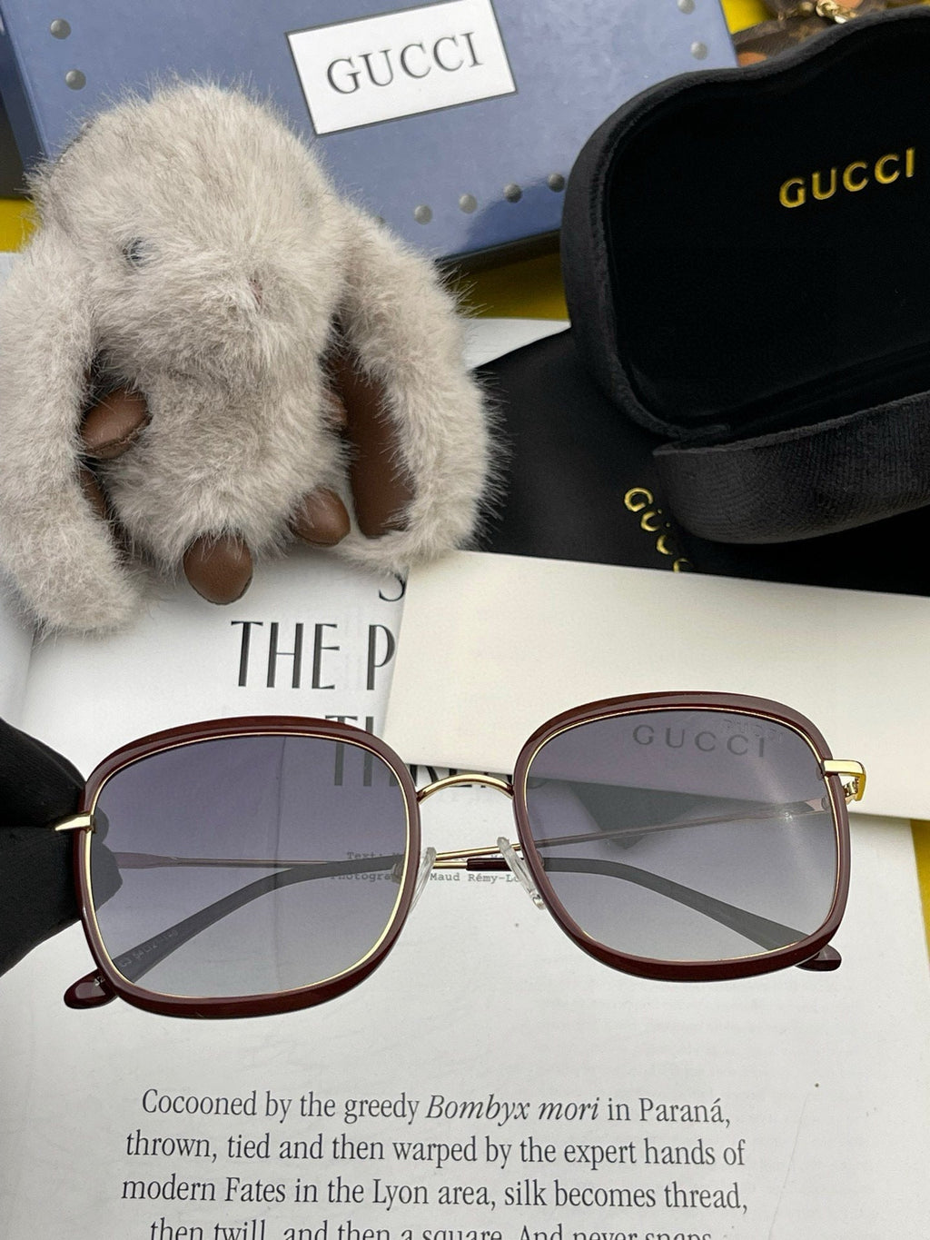 GUCCI SQUARE FRAME SUNGLASSES G2242 IN ACETATE AND METAL