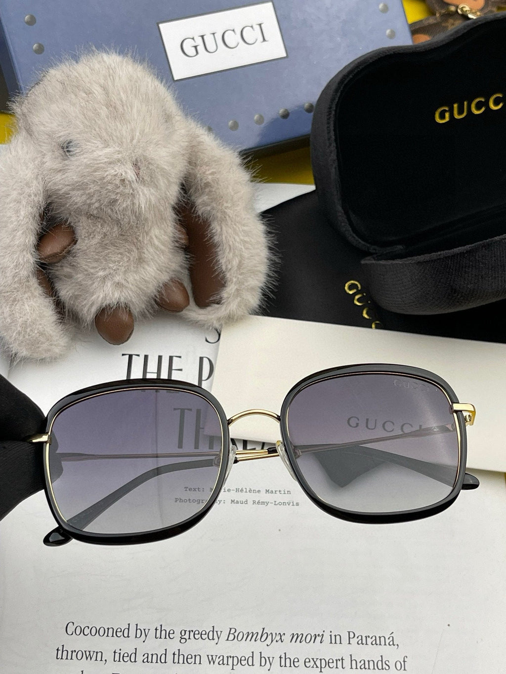 GUCCI SQUARE FRAME SUNGLASSES G2242 IN ACETATE AND METAL