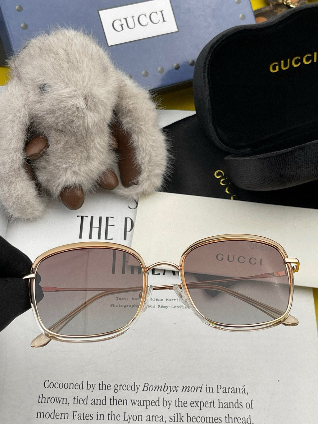 GUCCI SQUARE FRAME SUNGLASSES G2242 IN ACETATE AND METAL