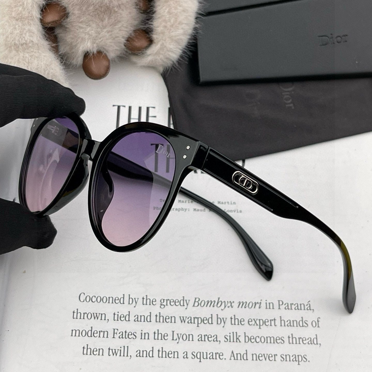 DIOR MONTAIGNE SUNGLASSES CD5106 IN BLACK ACETATE