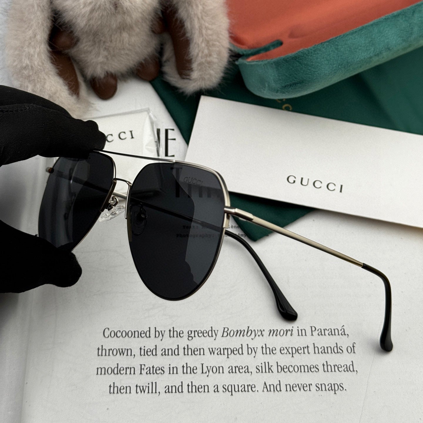 GUCCI AVIATOR FRAME SUNGLASSES G1702 IN METAL