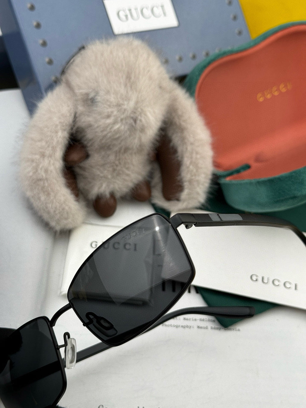 GUCCI RECTANGULAR FRAME SUNGLASSES G51806 IN METAL