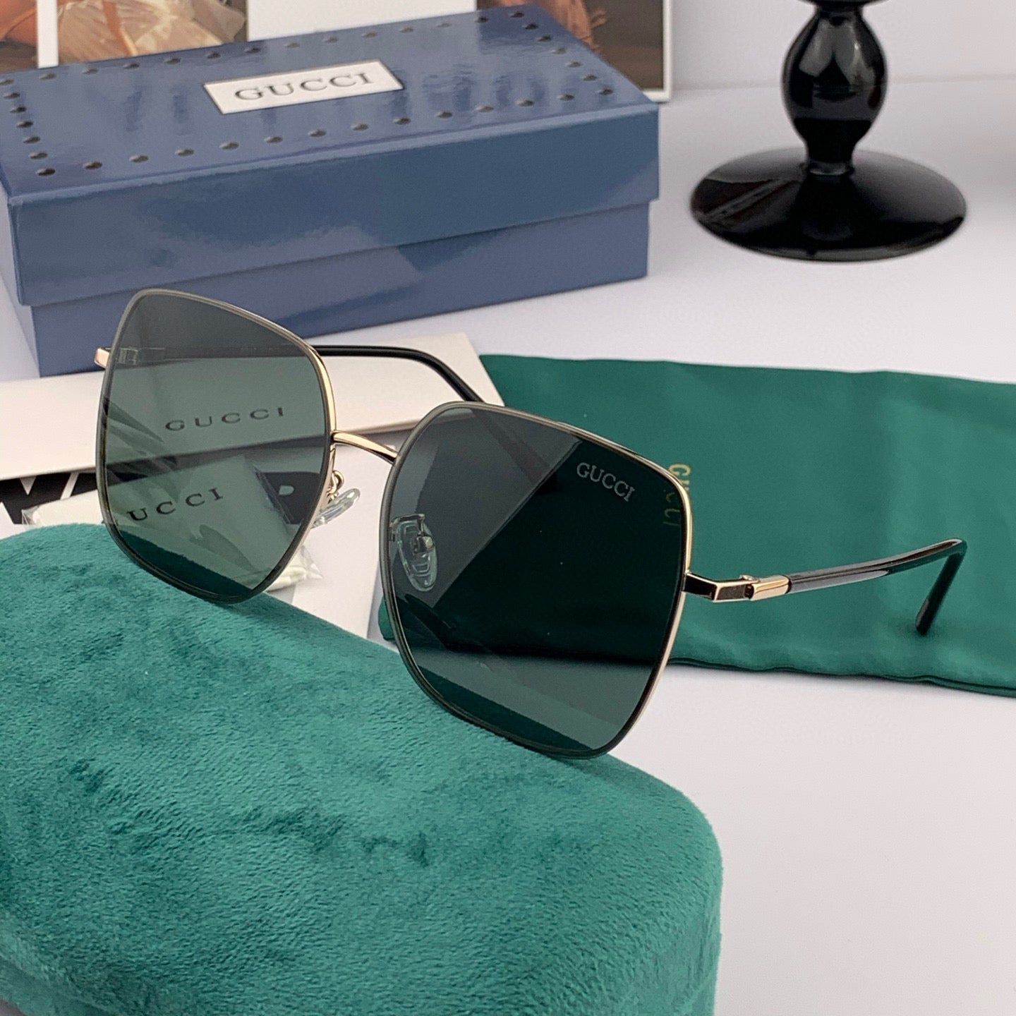 GUCCI SQUARE FRAME SUNGLASSES G2374 IN METAL