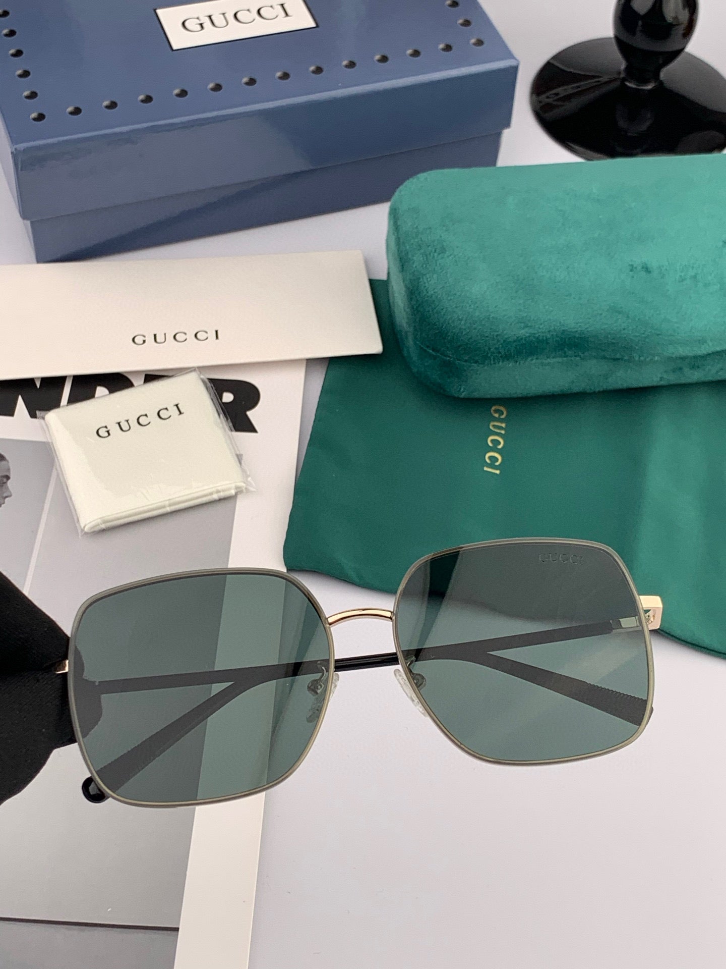GUCCI SQUARE FRAME SUNGLASSES G2374 IN METAL