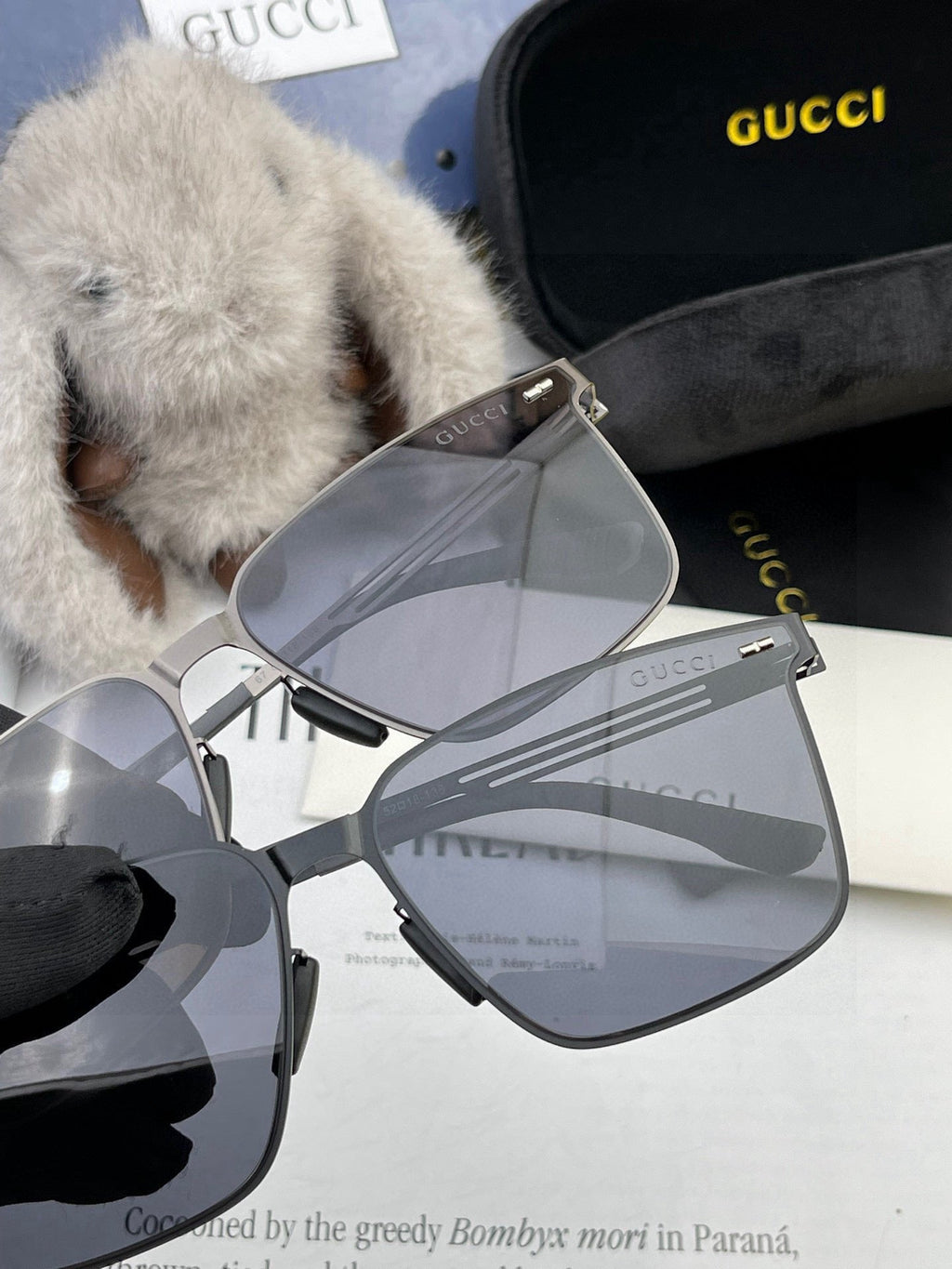 GUCCI BUTTERFLY FRAME SUNGLASSES G176 IN METAL