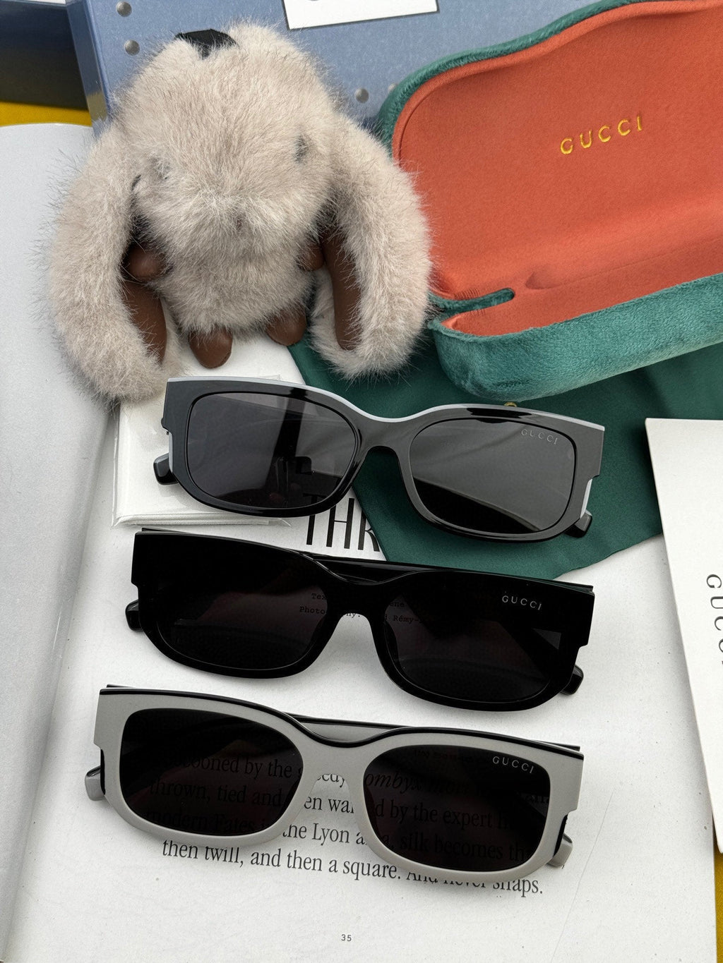 GUCCI RECTANGULAR FRAME SUNGLASSES G0110 IN ACETATE