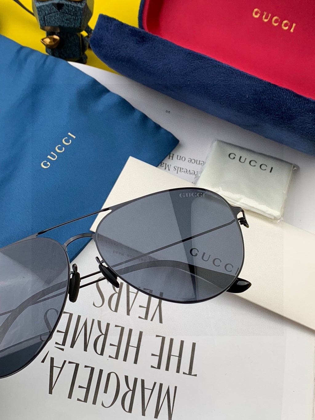 GUCCI AVIATOR FRAME SUNGLASSES 5800 IN METAL