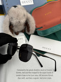 GUCCI LOW NOSEBRIDGE FIT RECTANGULAR SUNGLASSES G0203 IN METAL