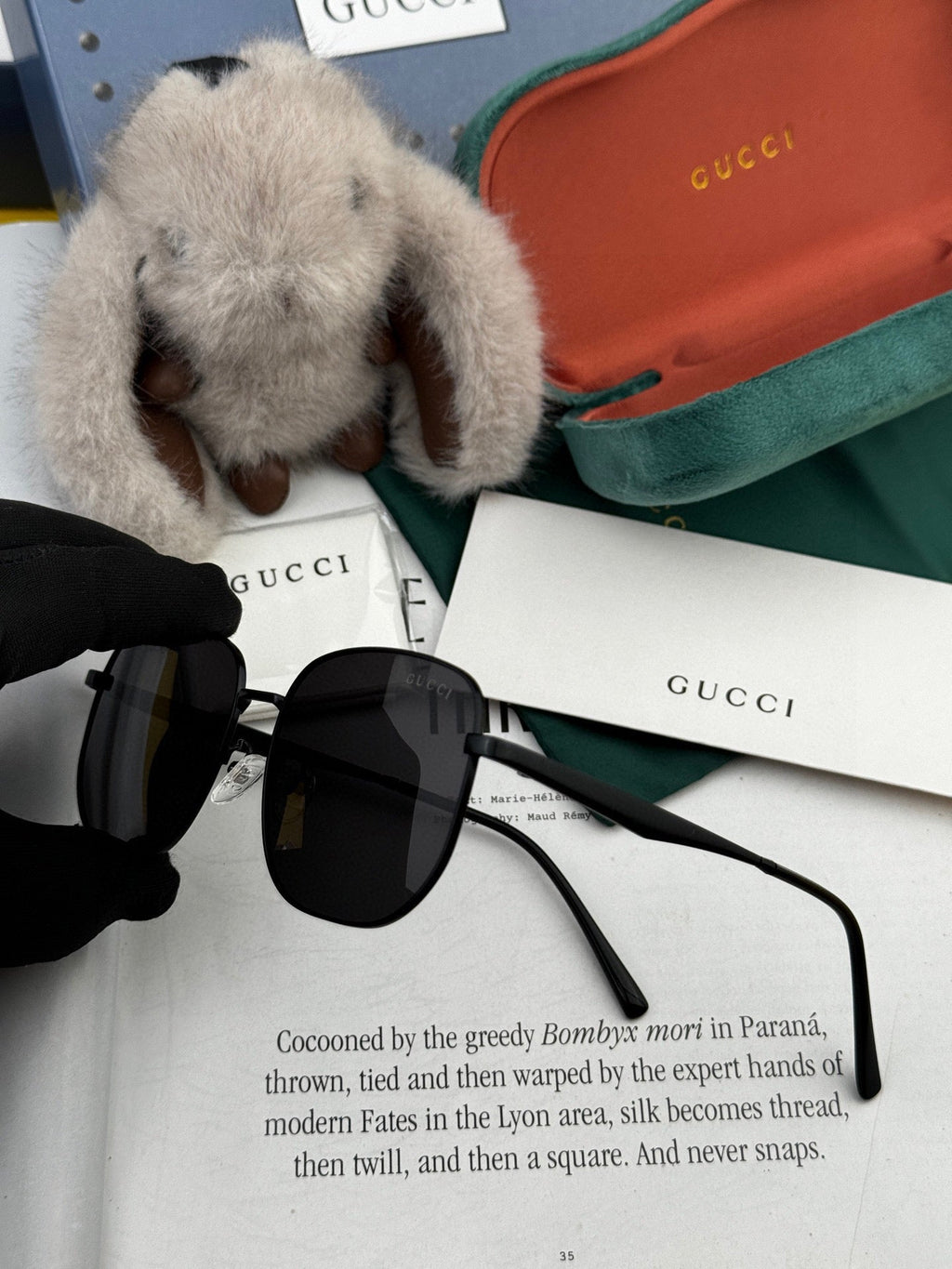 GUCCI LOW NOSEBRIDGE FIT RECTANGULAR SUNGLASSES G0203 IN METAL