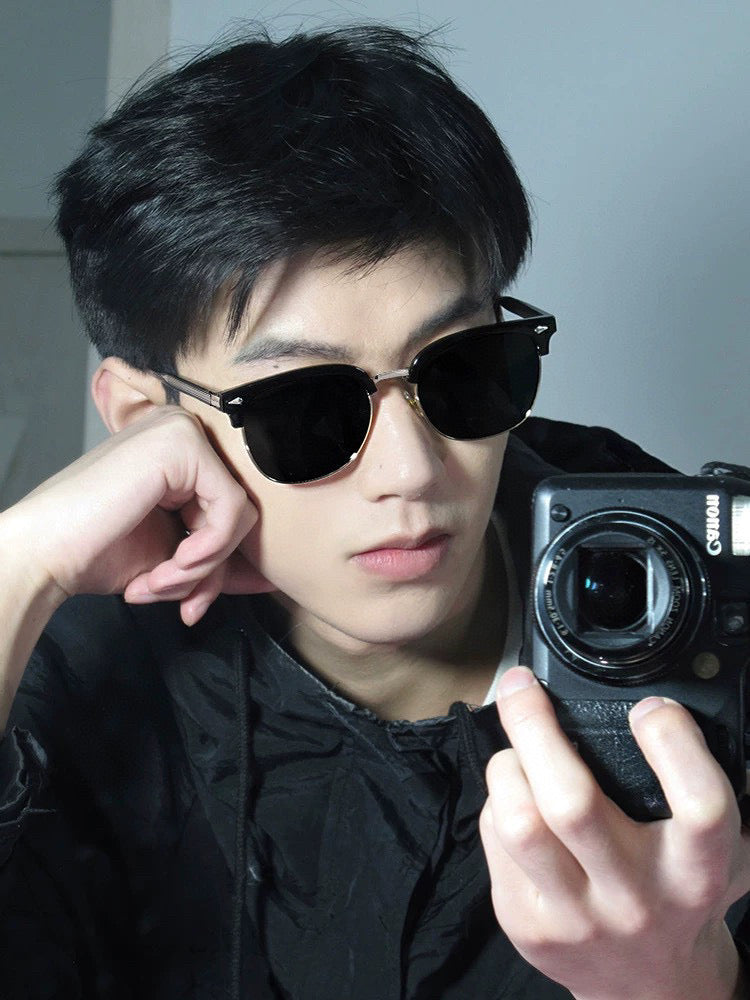 GUCCI SQUARE METAL AND ACETATE SUNGLASSES G5637