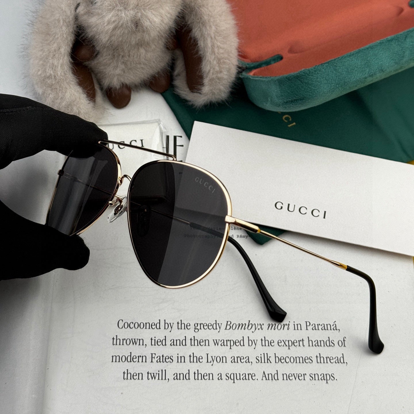 GUCCI AVIATOR FRAME SUNGLASSES G2203 IN METAL