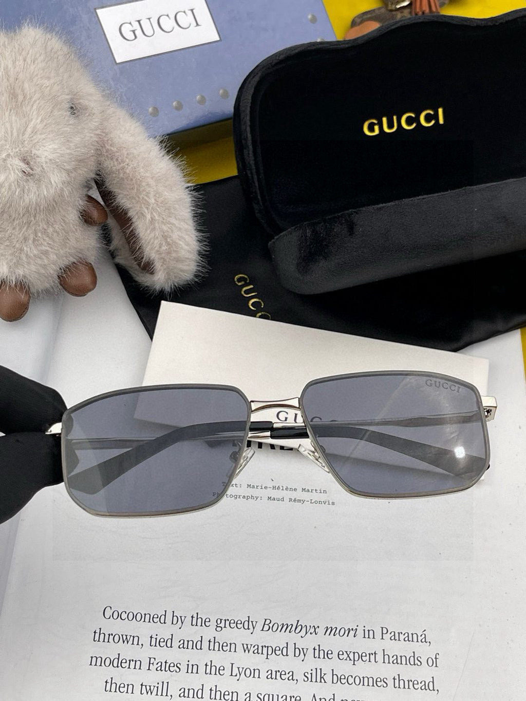 GUCCI RECTANGULAR FRAME SUNGLASSES G5227 IN METAL