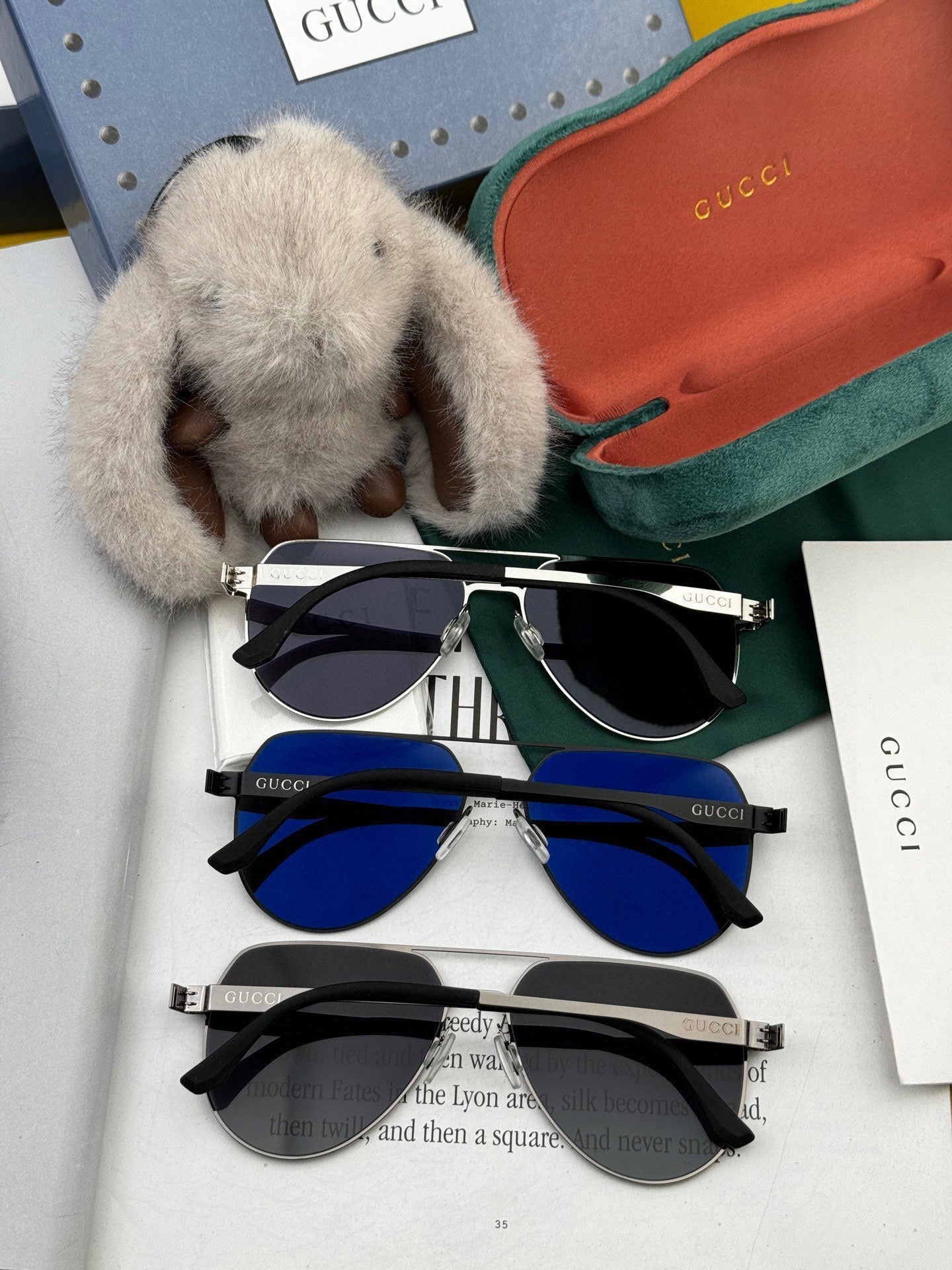 GUCCI AVIATOR FRAME SUNGLASSES G41805 IN METAL