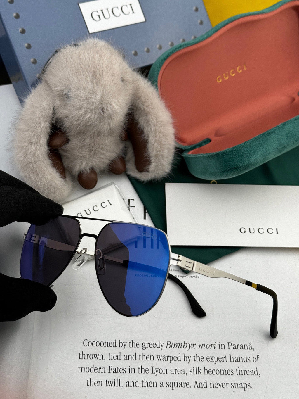 GUCCI AVIATOR FRAME SUNGLASSES G41805 IN METAL