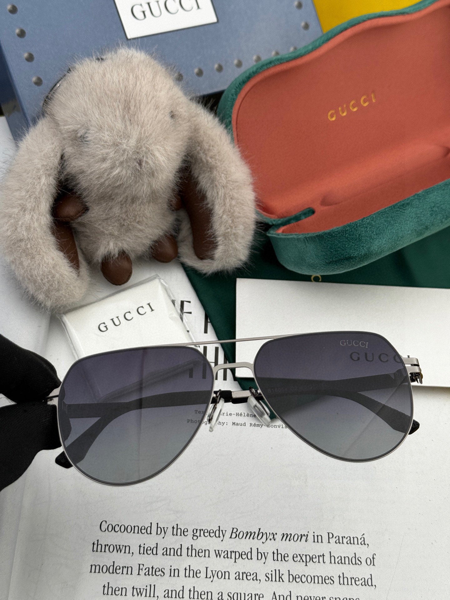 GUCCI AVIATOR FRAME SUNGLASSES G41805 IN METAL