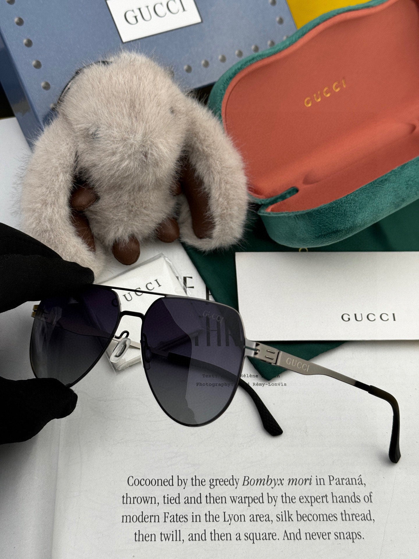 GUCCI AVIATOR FRAME SUNGLASSES G41805 IN METAL