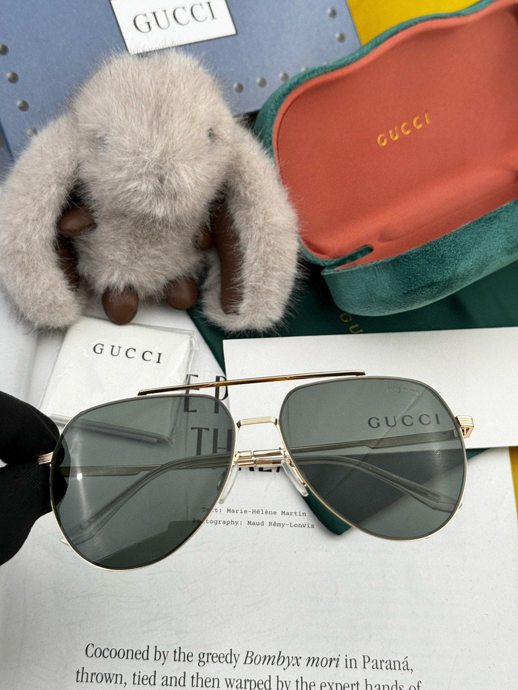 GUCCI AVIATOR FRAME SUNGLASSES 575760 IN METAL