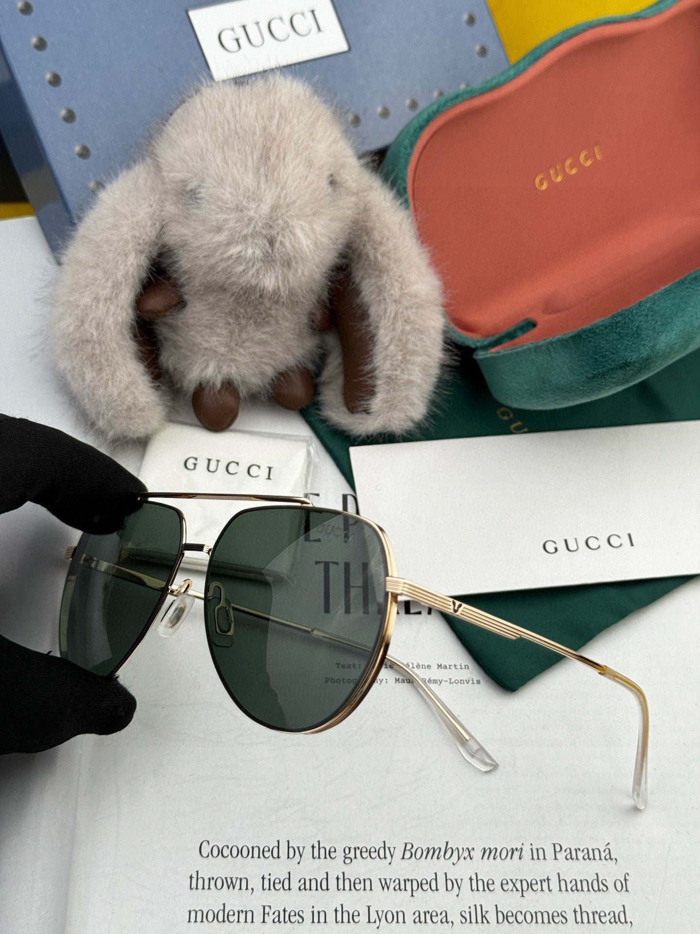 GUCCI AVIATOR FRAME SUNGLASSES 575760 IN METAL
