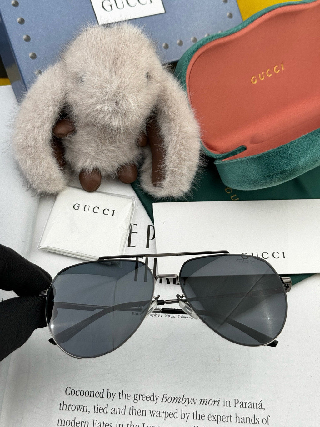 GUCCI AVIATOR FRAME SUNGLASSES 575760 IN METAL