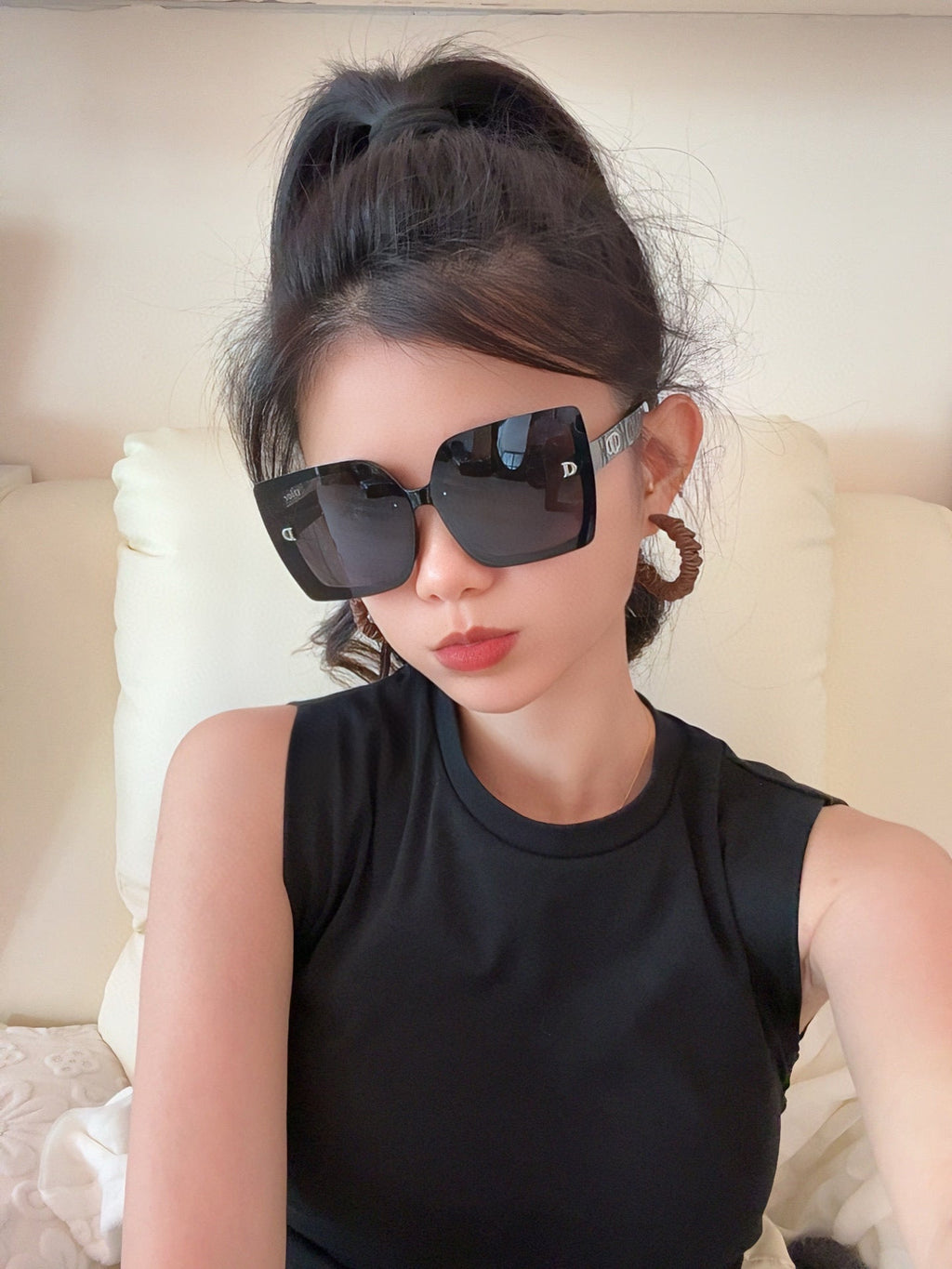 DIOR MONTAIGNE SUNGLASSES D2302 IN ACETATE EMBOSSED LOGO