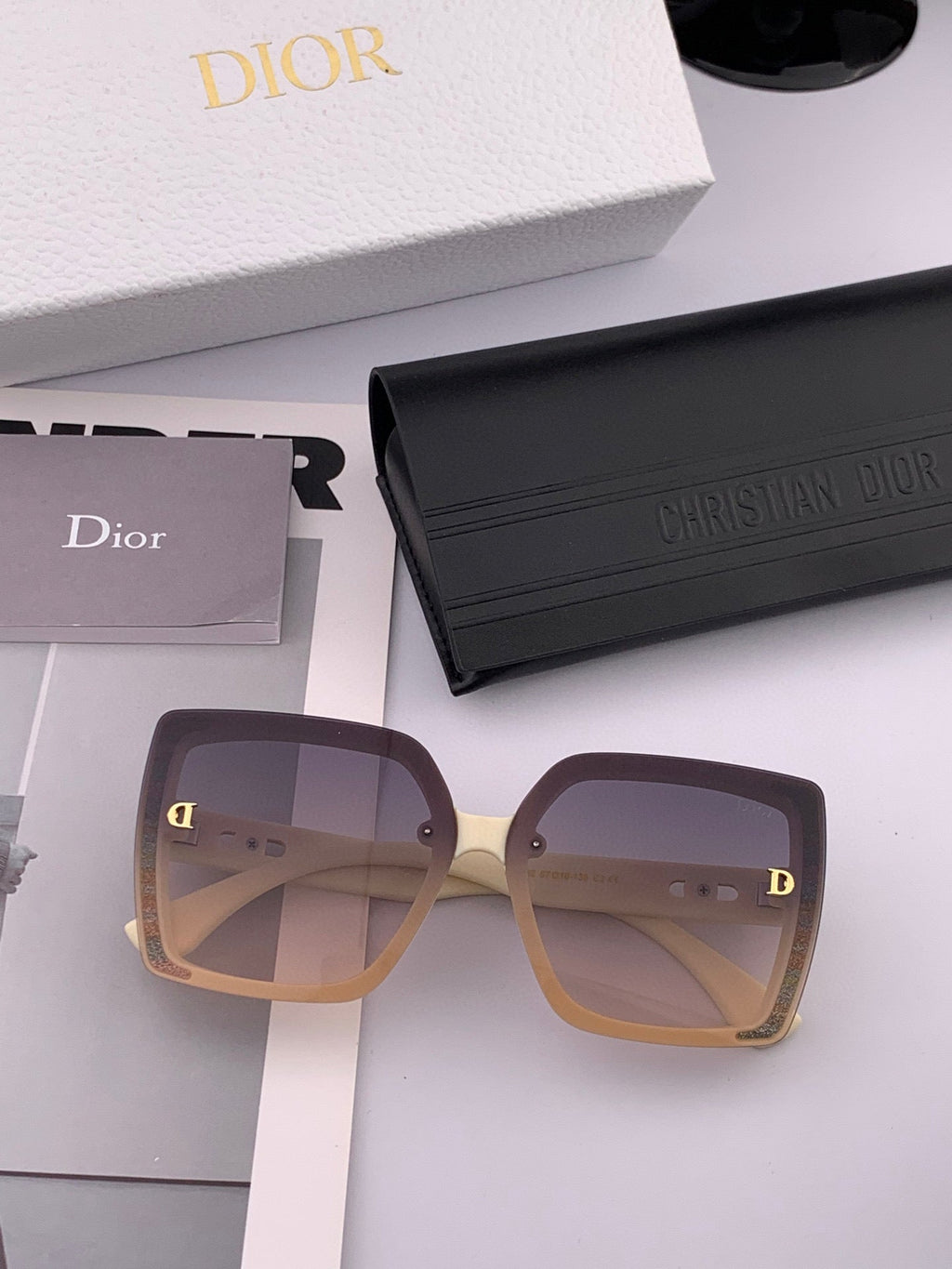 DIOR MONTAIGNE SUNGLASSES D2302 IN ACETATE EMBOSSED LOGO