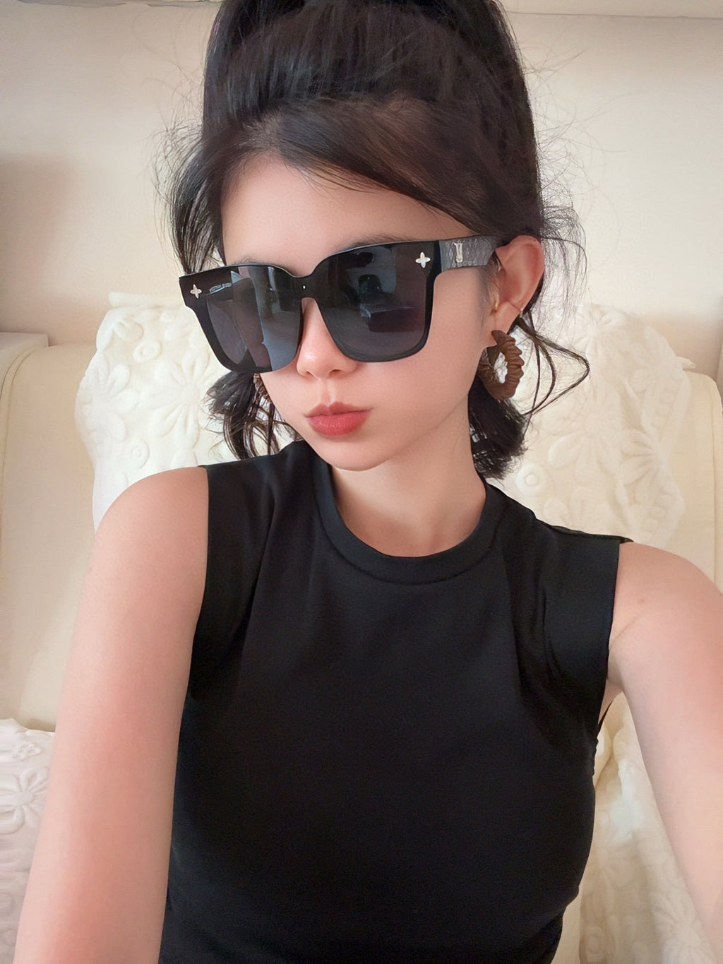 LOUIS VUITTON SQUARE ROUND SUNGLASSES L6303 IN ACETATE