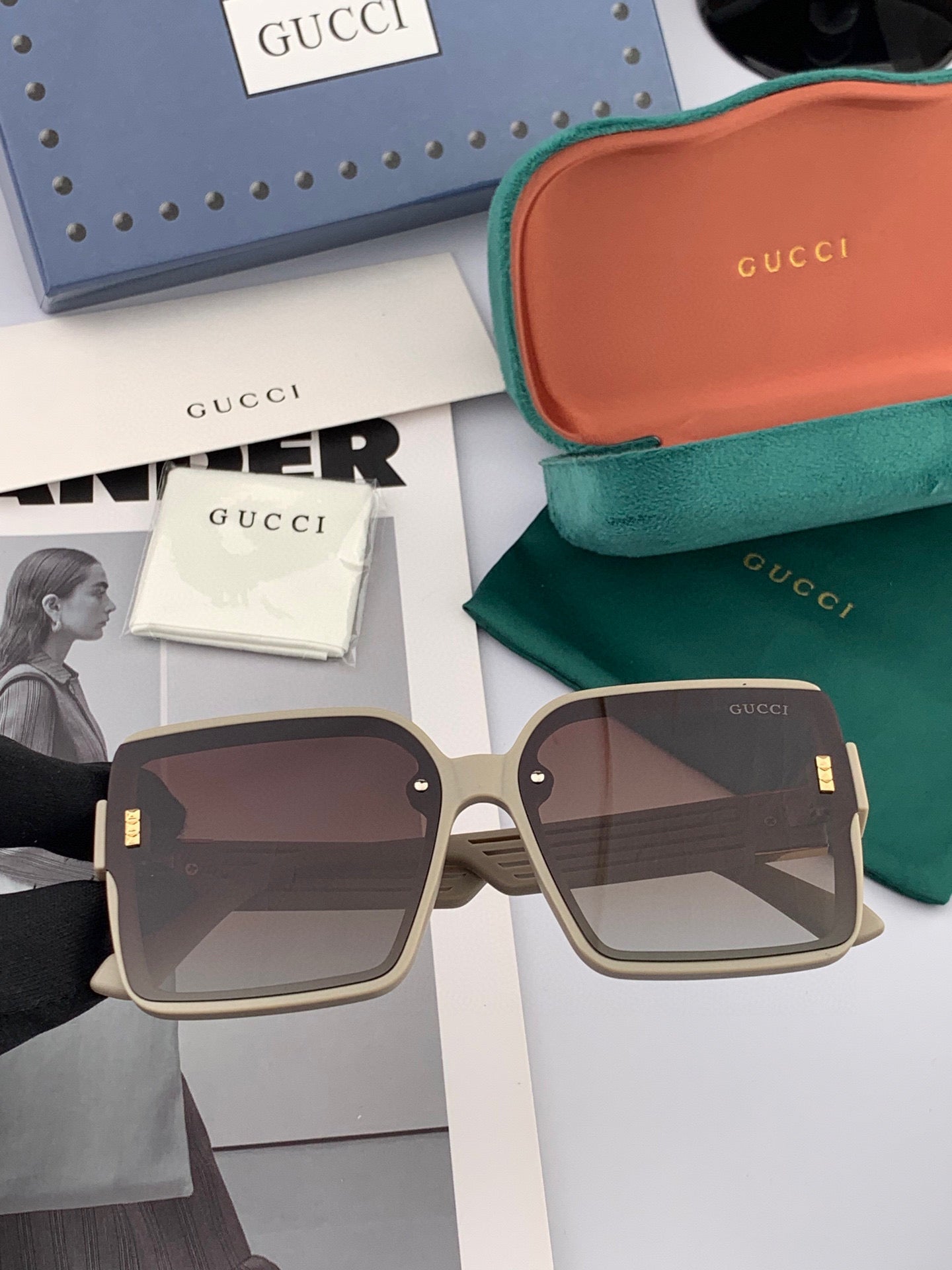 GUCCI GEOMETRIC FRAME SUNGLASSES G2519 IN ACETATE