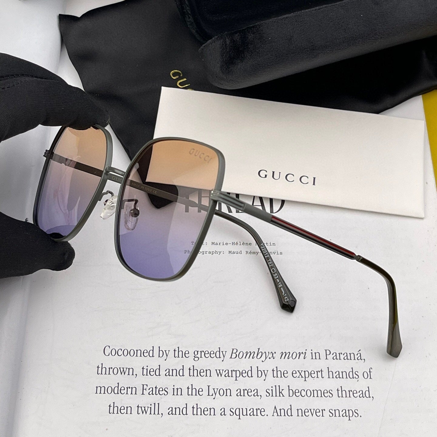 GUCCI SQUARE FRAME SUNGLASSES G22201 IN METAL