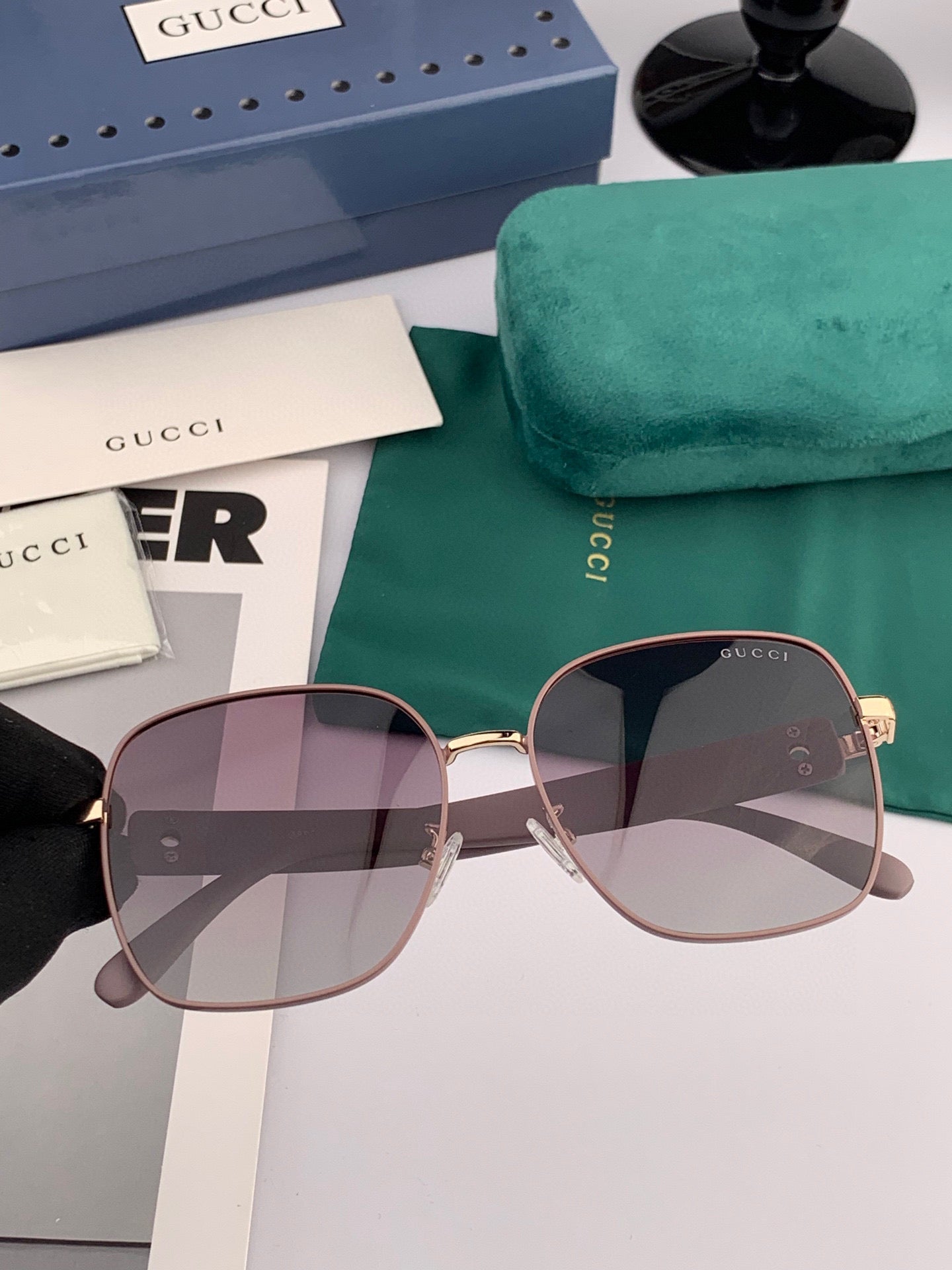 GUCCI OVERSIZED SQUARE FRAME SUNGLASSES G9388 IN METAL