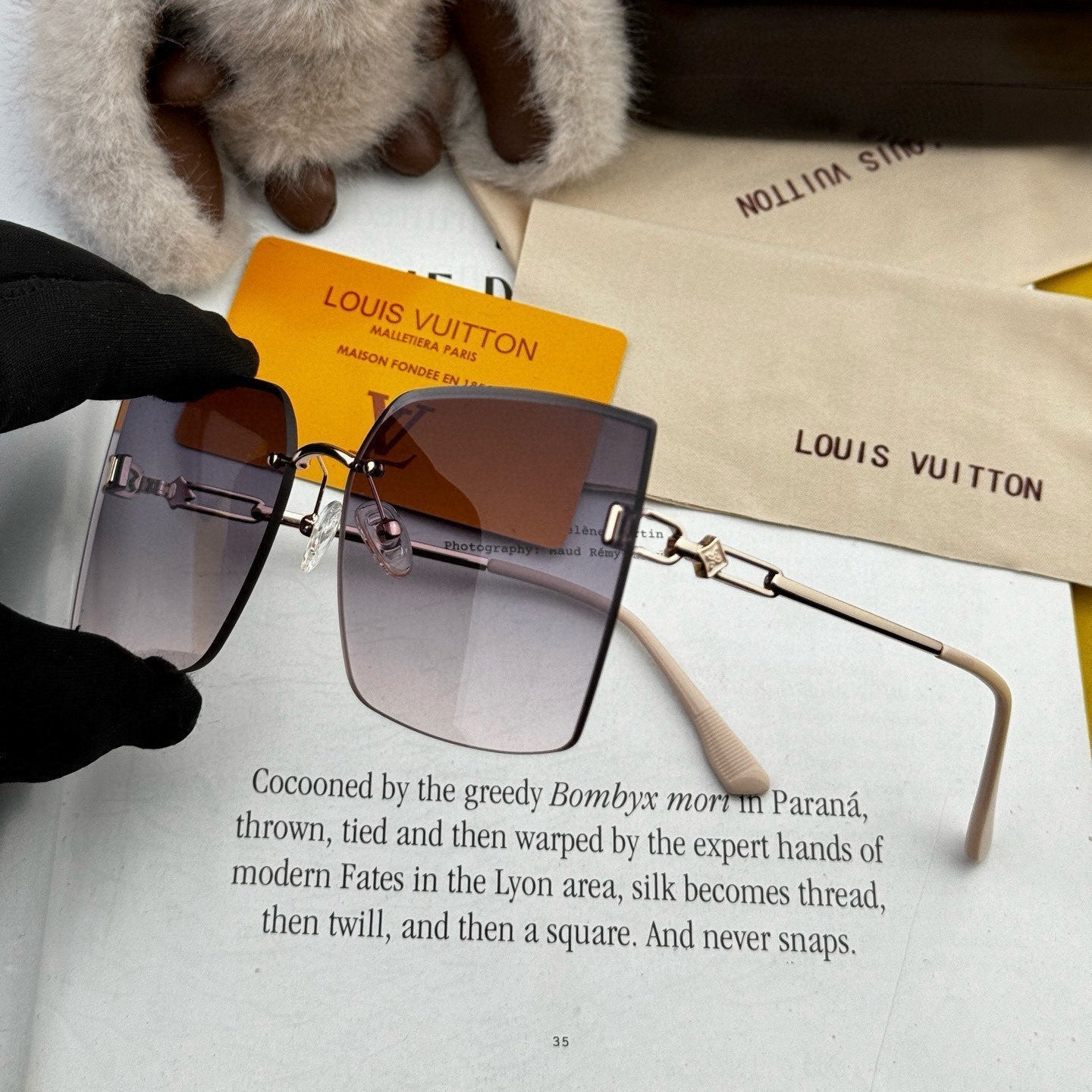 LOUIS VUITTON SQUARE SUNGLASSES L9612 IN METAL
