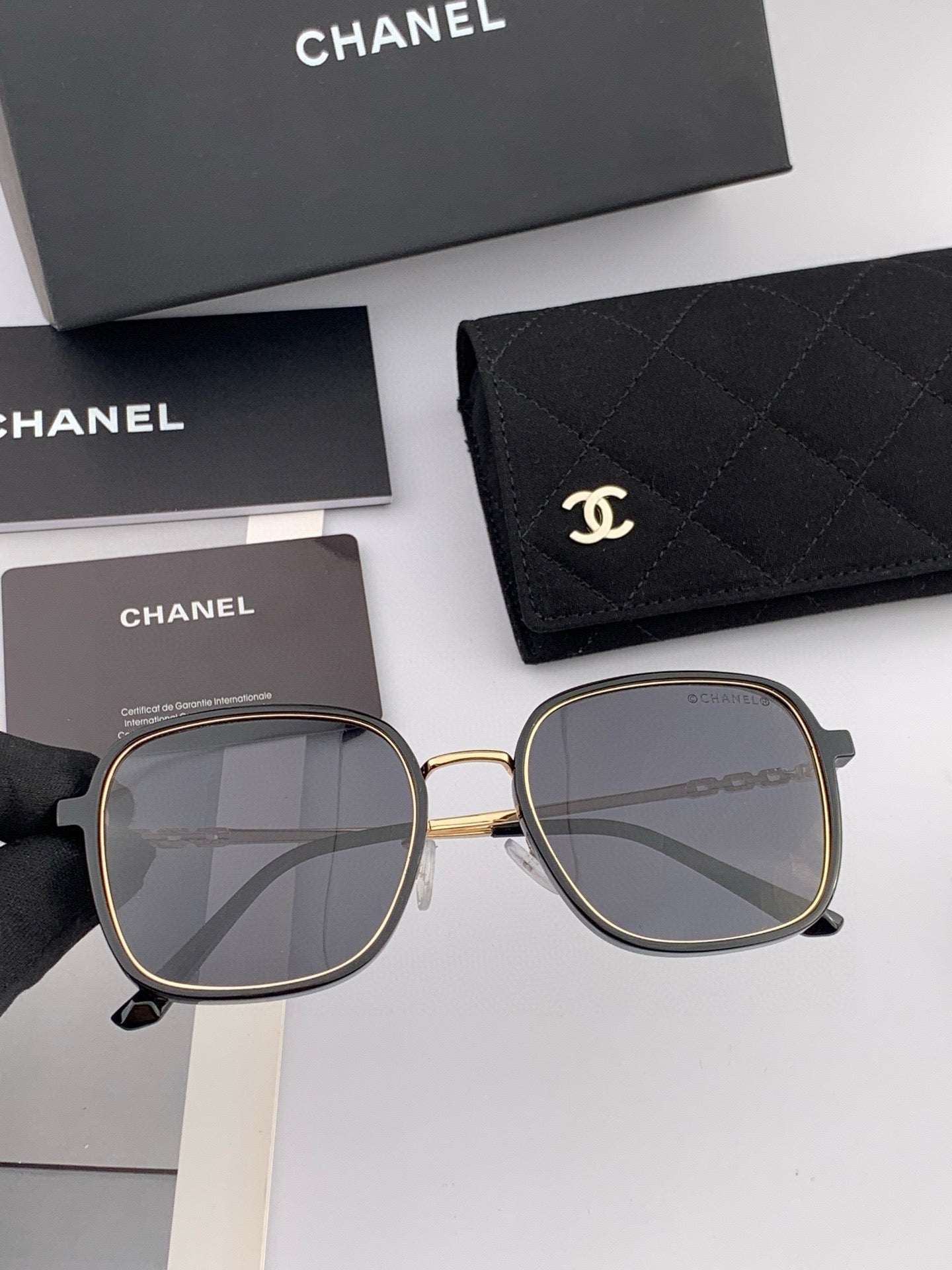 CHANEL SQUARE SUNGLASSES CH0826 IN METAL