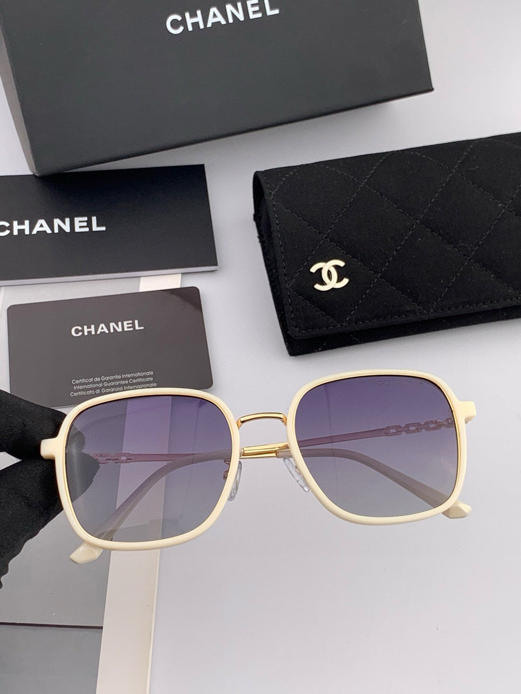 CHANEL SQUARE SUNGLASSES CH0826 IN METAL