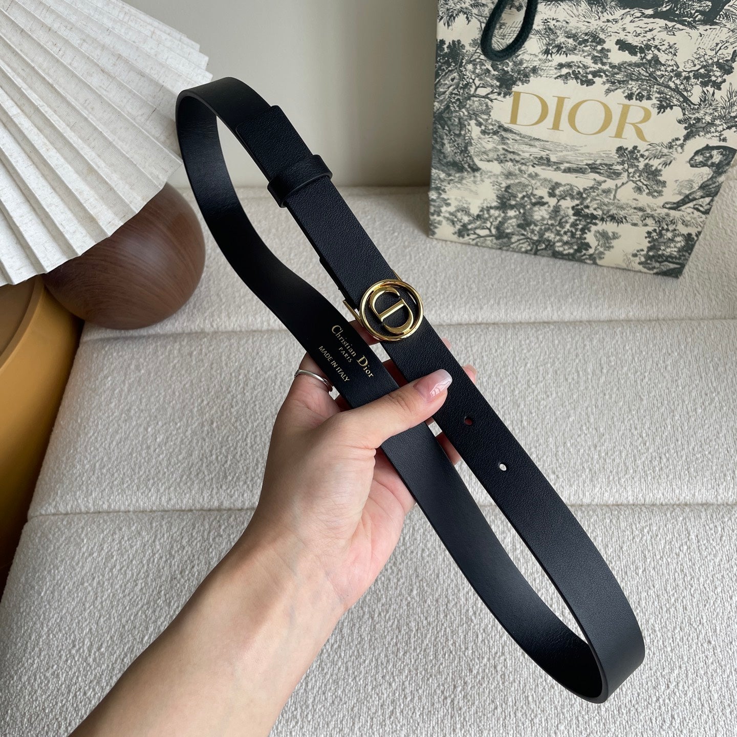 DIOR 25S BELT 25 MM IN BLACK CALFSKIN 572165