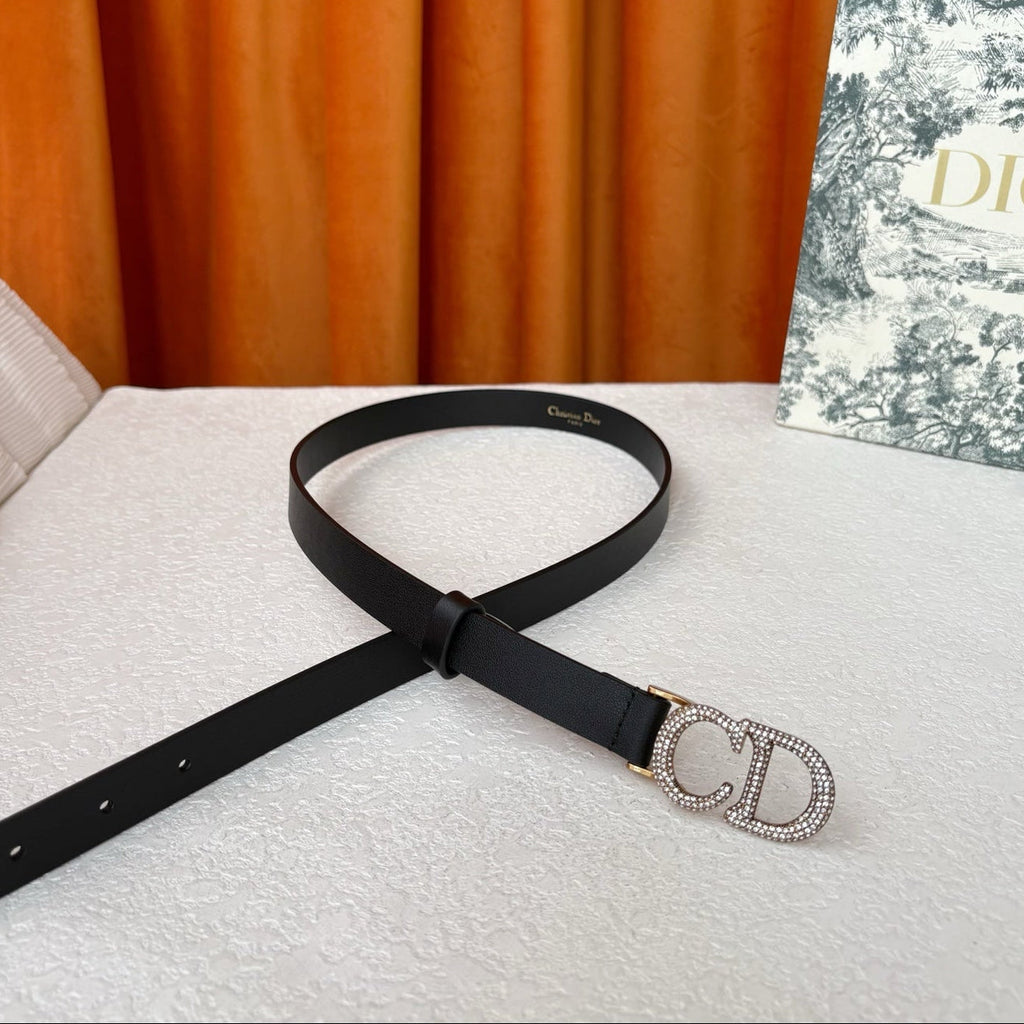 DIOR 25S BELT 20 MM IN BLACK CALFSKIN 595244