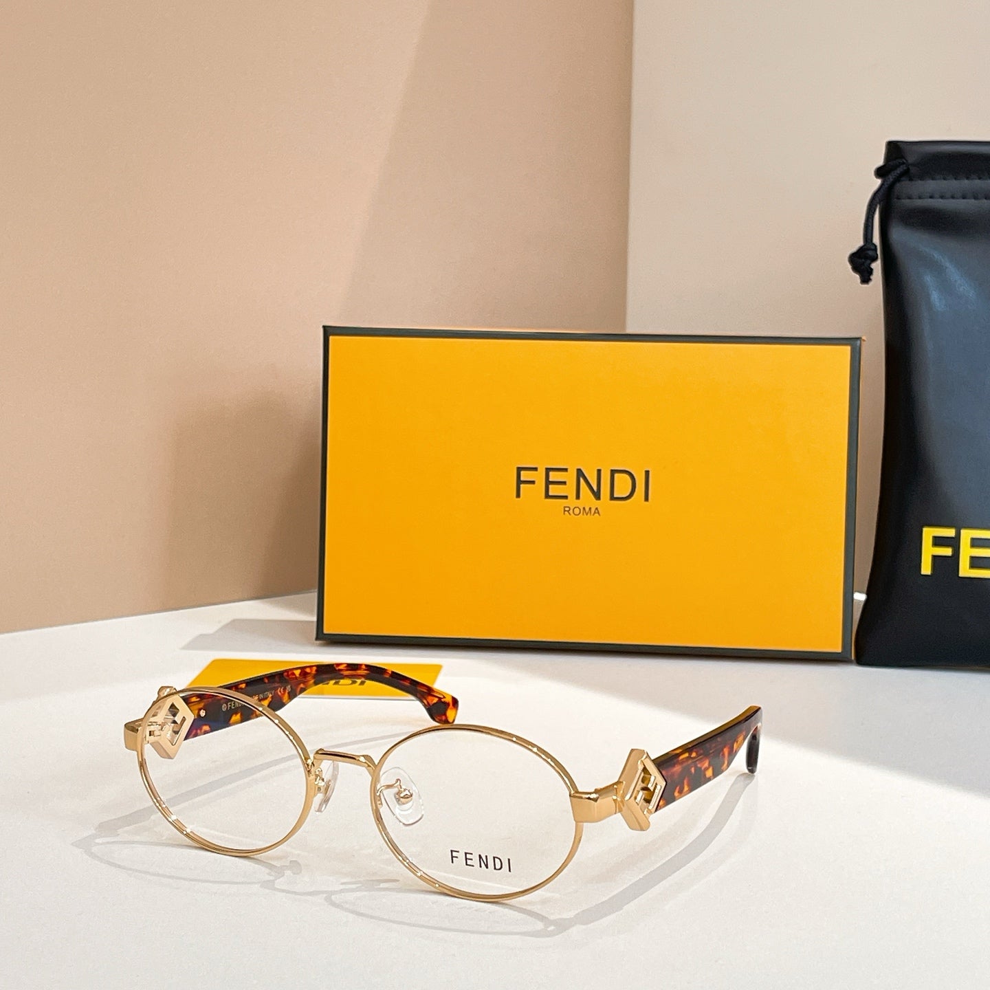 FENDI FIRST CRYSTAL CHUNKY OVAL FRAME SUNGLASSES 40277 IN METAL