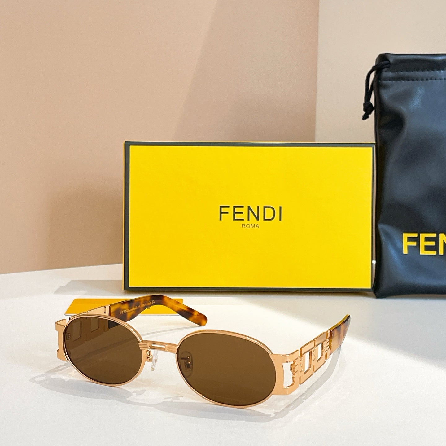 FENDI FIRST CRYSTAL OVAL FRAME SUNGLASSES 7067 IN METAL