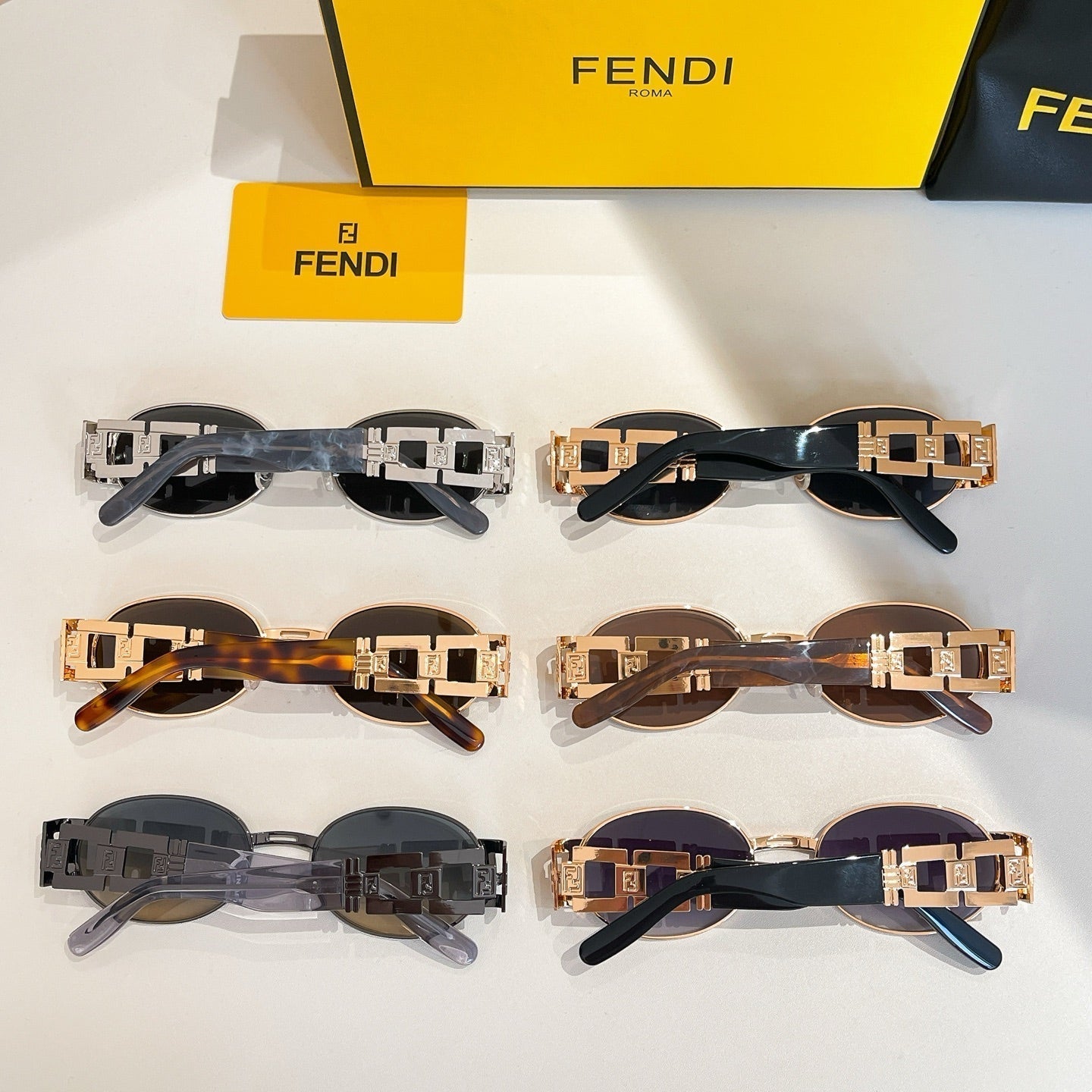 FENDI FIRST CRYSTAL OVAL FRAME SUNGLASSES 7067 IN METAL