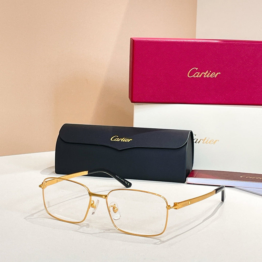 CARTIER SANTOS RECTANGULAR FRAME SUNGLASSES CT0555OA IN METAL