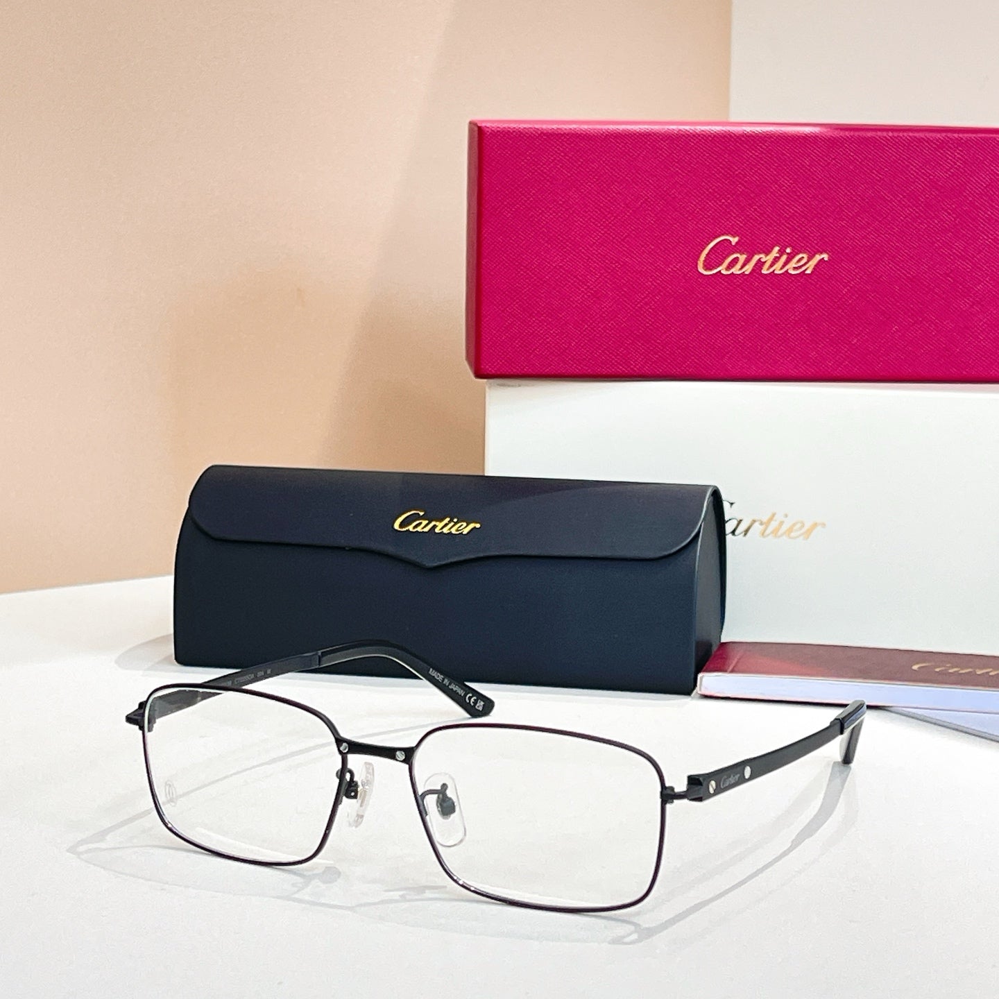 CARTIER SANTOS RECTANGULAR FRAME SUNGLASSES CT0555OA IN METAL