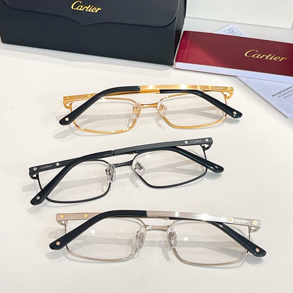 CARTIER SANTOS RECTANGULAR FRAME SUNGLASSES CT0555OA IN METAL