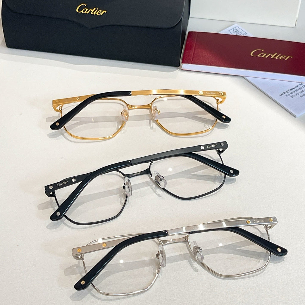 CARTIER SANTOS SQUARE FRAME SUNGLASSES CT0553O IN METAL
