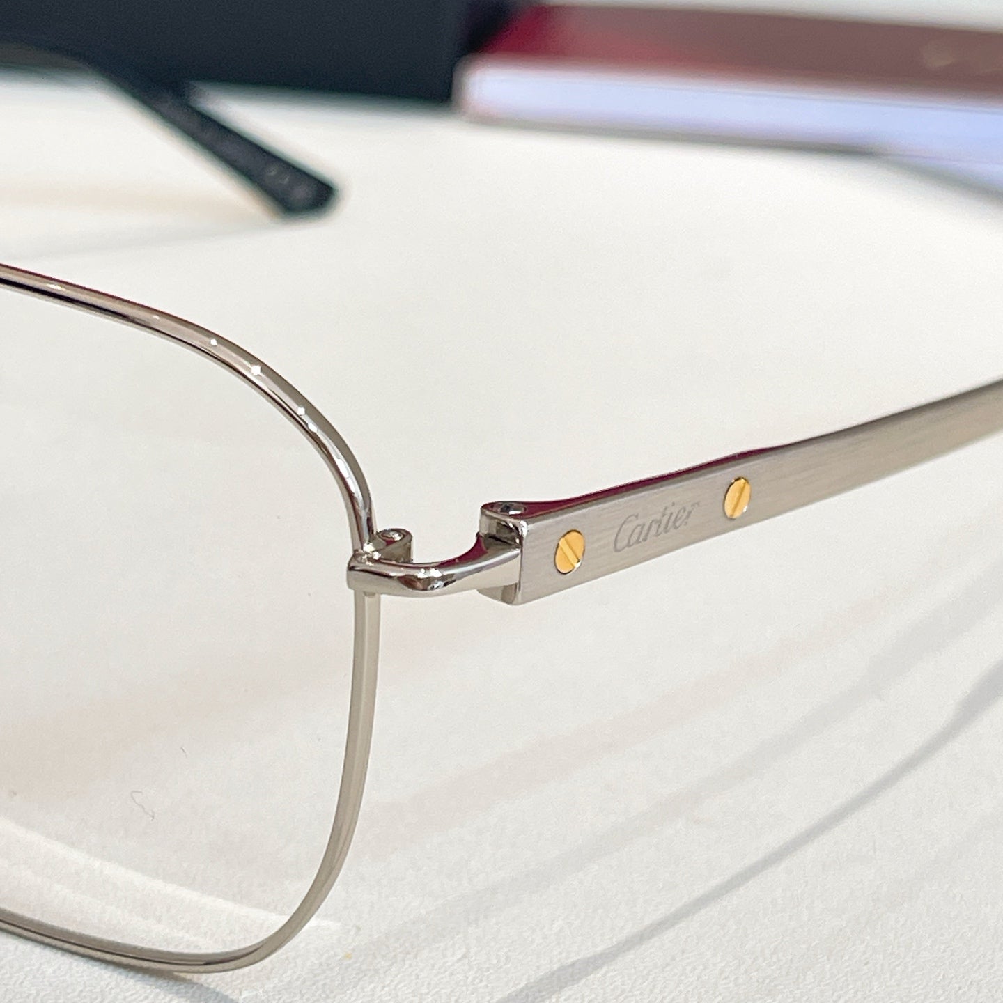 CARTIER SANTOS SQUARE FRAME SUNGLASSES CT0553O IN METAL