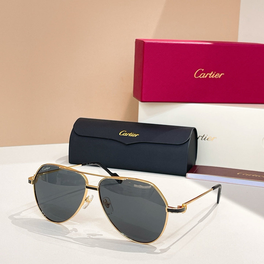CARTIER PREMIÈRE AVIATOR FRAME SUNGLASSES CT0334S IN METAL