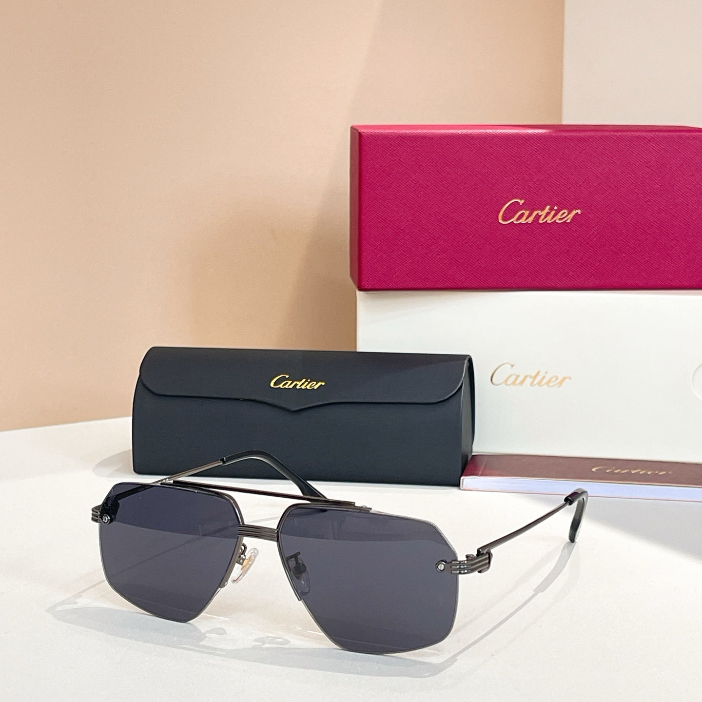 CARTIER PREMIÈRE PILOT FRAME SUNGLASSES CT0426 IN METAL
