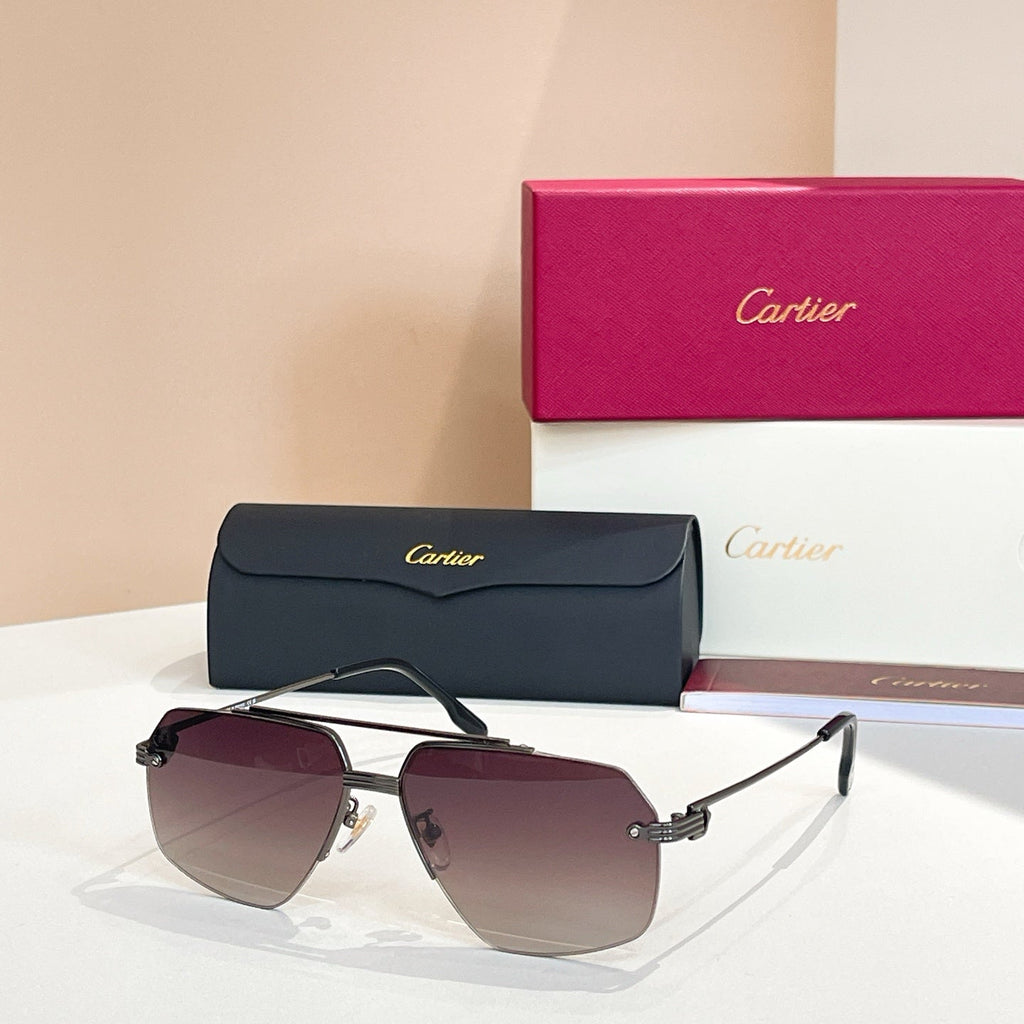 CARTIER PREMIÈRE PILOT FRAME SUNGLASSES CT0426 IN METAL