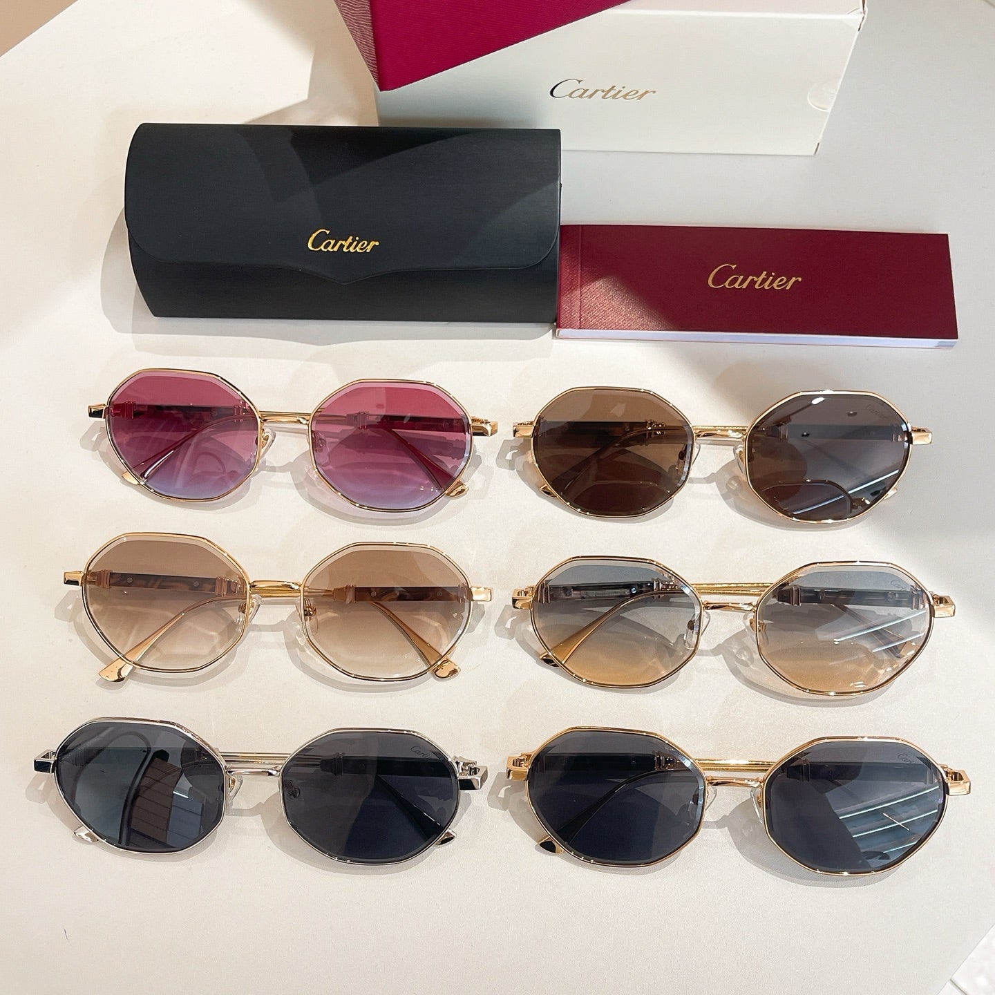CARTIER PREMIÈRE GEOMETRIC FRAME SUNGLASSES CT0484S IN METAL