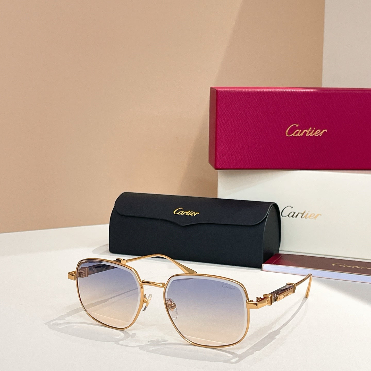 CARTIER PREMIÈRE SQUARE FRAME SUNGLASSES CT0485S IN METAL