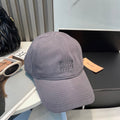 MIU MIU MM BASEBALL CAP IN GREY ORANGE FABRIC BRAND EMBROIDERY